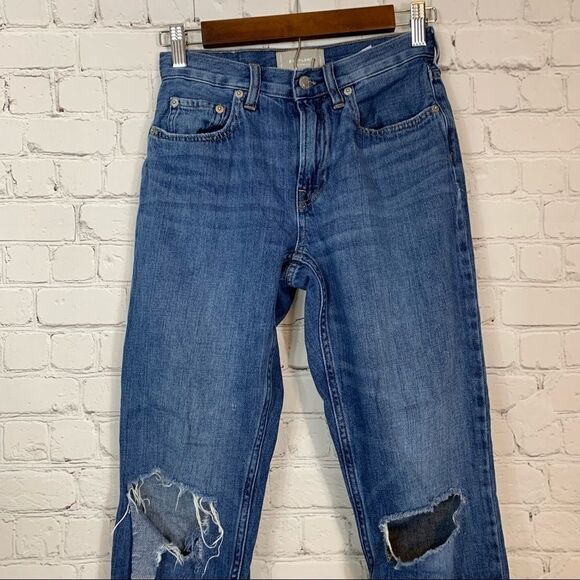 Everlane The Summer Jean Distressed Straight Leg size 24 - Picture 1 of 10